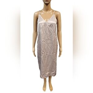 Everlane women's blush satin slip midi dress Sz 2